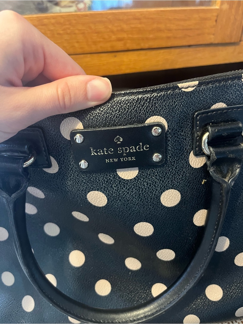 kate spade Black with White Polka Dot Satchel bag - Picture 6 of 10